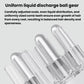 Clear comb-style applicator head with multiple evenly spaced prongs