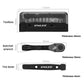 Bicycle ratchet wrench and tire lever kit with tool box size and thickness measurements