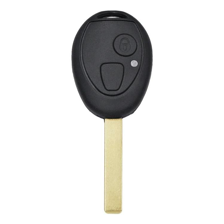Black 2-button car key fob case with gold metal key blade