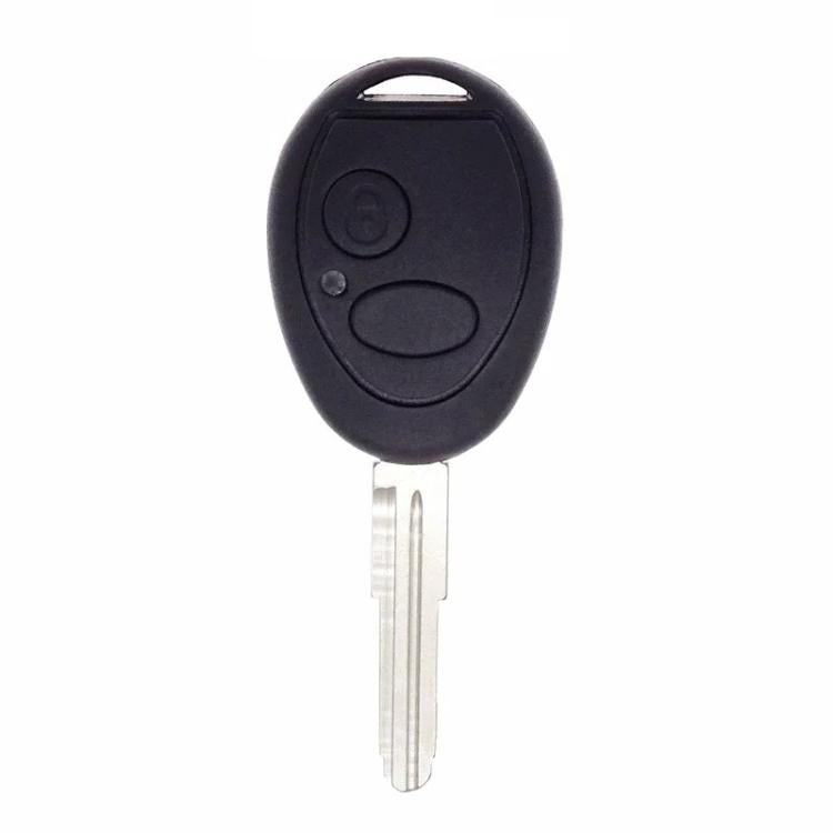 Black remote key fob case with gold key blade and ring loop top