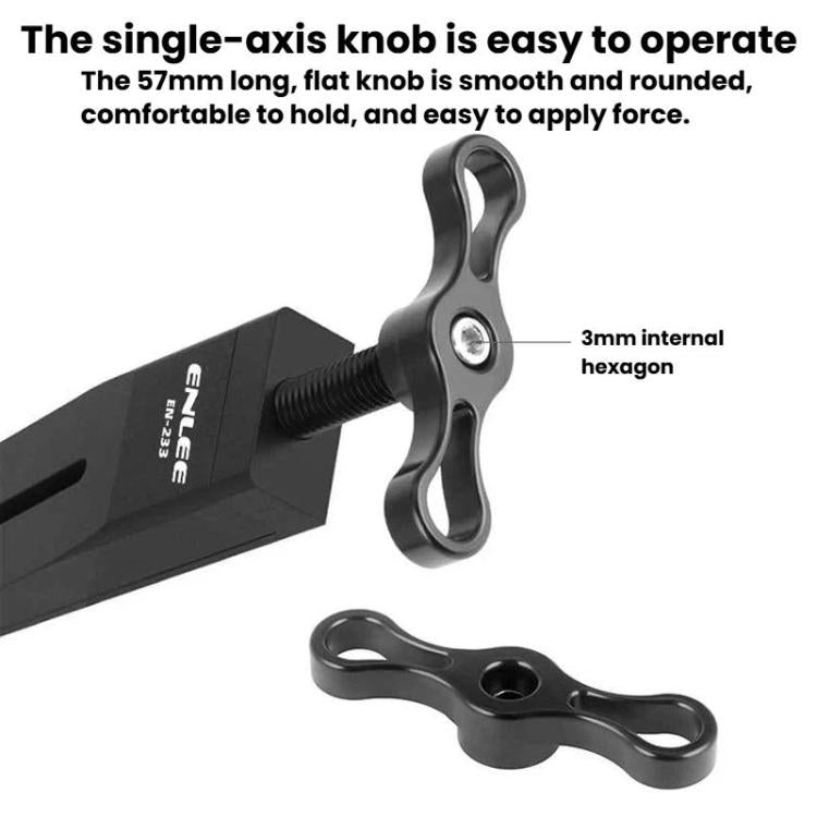 Bike brake caliper piston reset tool with ergonomic pull knob and hex socket