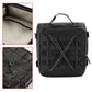 Black waterproof motorcycle top bag with light interior lining and zipper opening