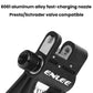 Black ENLEE CO2 inflator head with Presta/Schrader compatible nozzle
