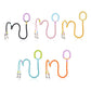Multi-color double-dog traction leashes with silicone handle loops and metal snap clips