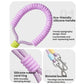 Purple silicone handle loop and bimetal buckles for a double-dog traction leash