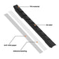 Black anti-scratch bike chain strip diagram showing 3D relief and adhesive backing