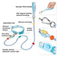 Blue adjustable pet leash and collar with padded handle, silicone cord loop, safety buckle