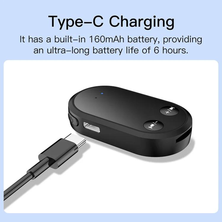 Stereo Bluetooth 5.3 Receiver Hands-Free Wireless Adapter 3.5mm Audio AUX Adapter, BC03