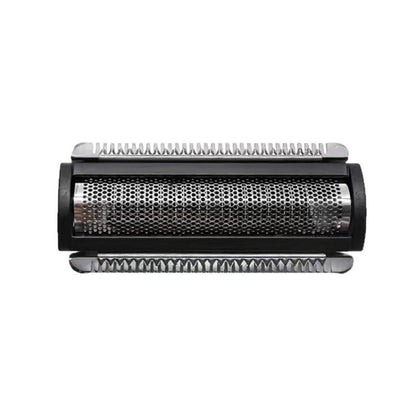 Replacement trimmer blade cartridge with mesh cutting drum and metal guard