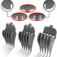 Gray guide comb attachments with 1in and 2in markings for Wahl trimmers