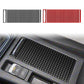 Storage compartment cover stickers set, black and red striped textures with oval cutouts
