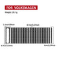 Storage compartment cover sticker strip with striped texture and size markings