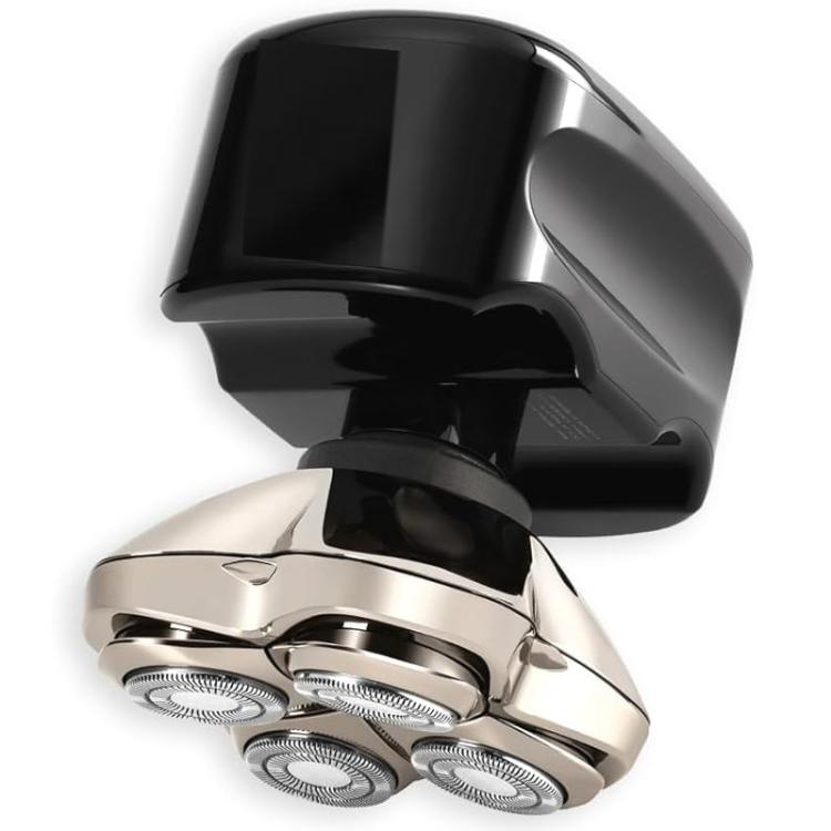 Electric shaver blade head with four foils under glossy black casing