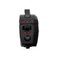 Black motorcycle turn signal and horn control switch housing with red arrow icons