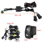 ATV wiring harness with black control box and two switch housings, bundled cables