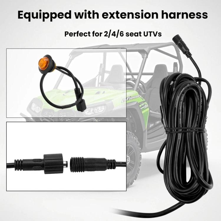 Extension wiring harness with long black cable for ATV turn signals
