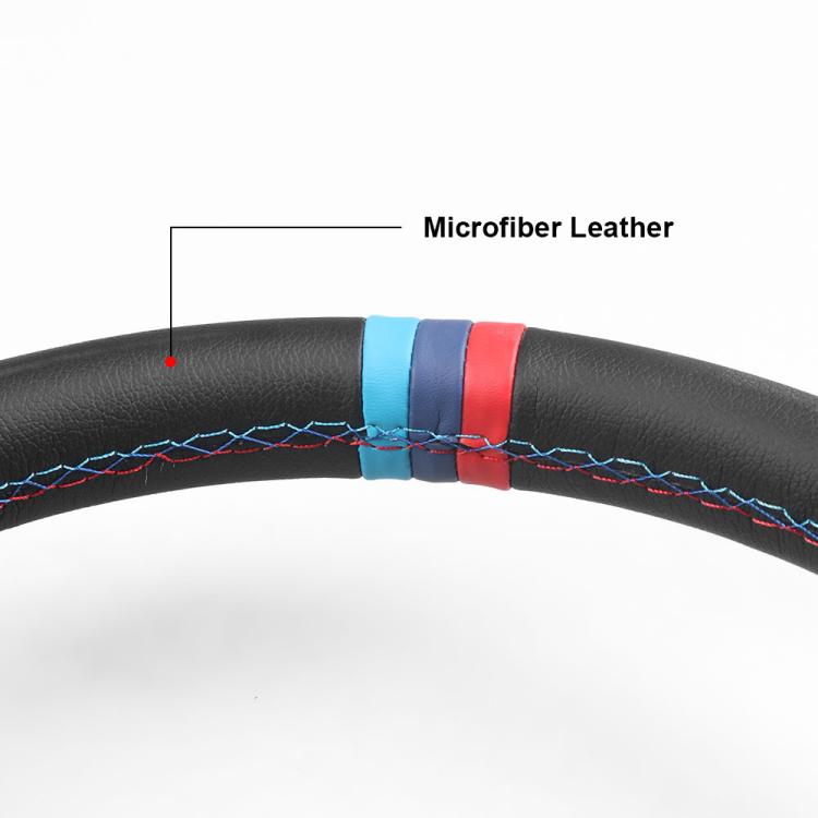 14 inch 350mm Car Steering Wheel Super Microfiber Leather Tri-Color Patchwork Drift Gaming Wheel