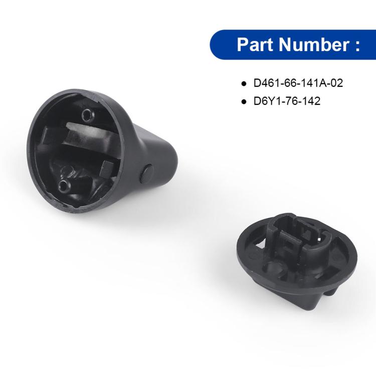 Black ignition switch knob cover set with front piece and rear insert