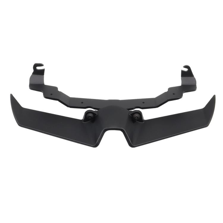 Black bird beak lower headlight fairing spoiler with side tabs and center notch.