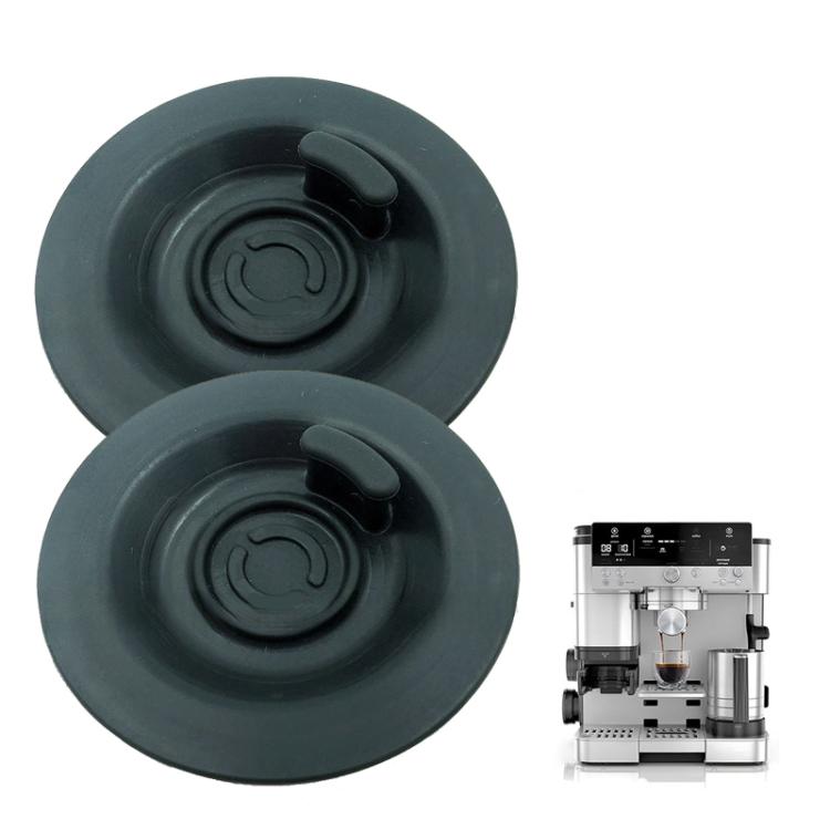 54mm blind filter backflush disk, dark gray rubber, with central port and handle tab