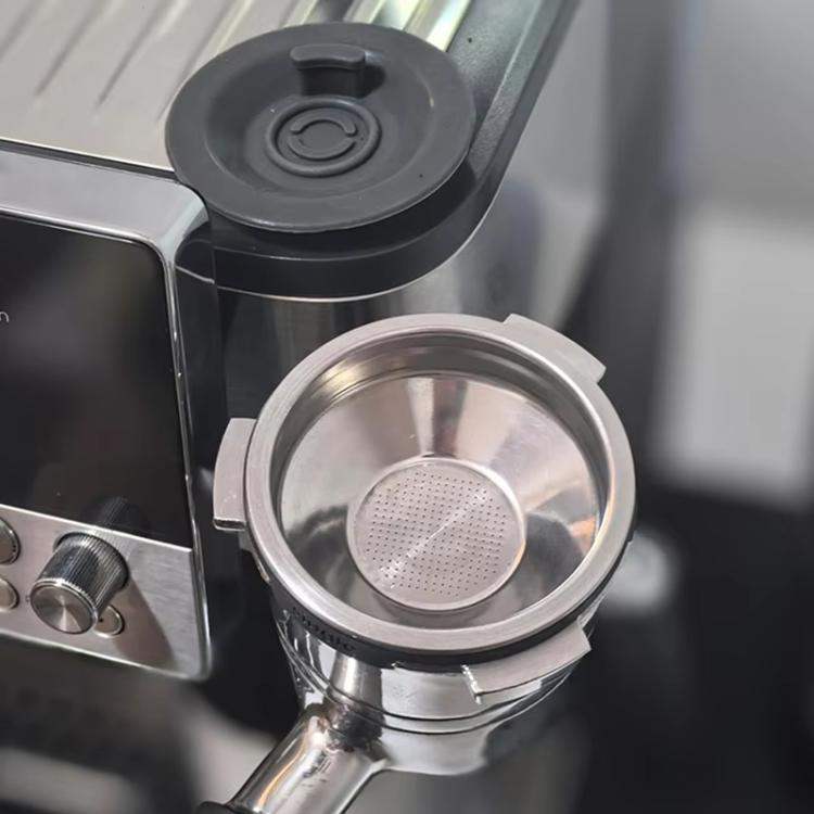 Blind filter backflush disk fitted on portafilter basket, dark gray rubber