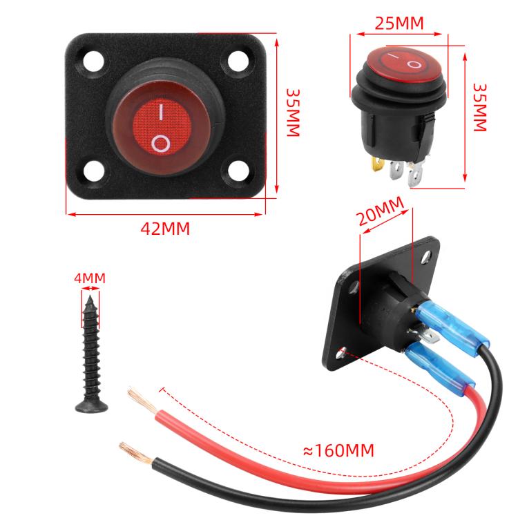Round Waterproof Marine Panel Switch With LED Light, 1 Button Red, 2 Button Red, 3 Button Red, 4 Button Red, 5 Button Red, 6 Button Red, 1 Button Blue, 2 Button Blue, 3 Button Blue, 4 Button Blue, 5 Button Blue, 6 Button Blue, 1 Button Green           ...