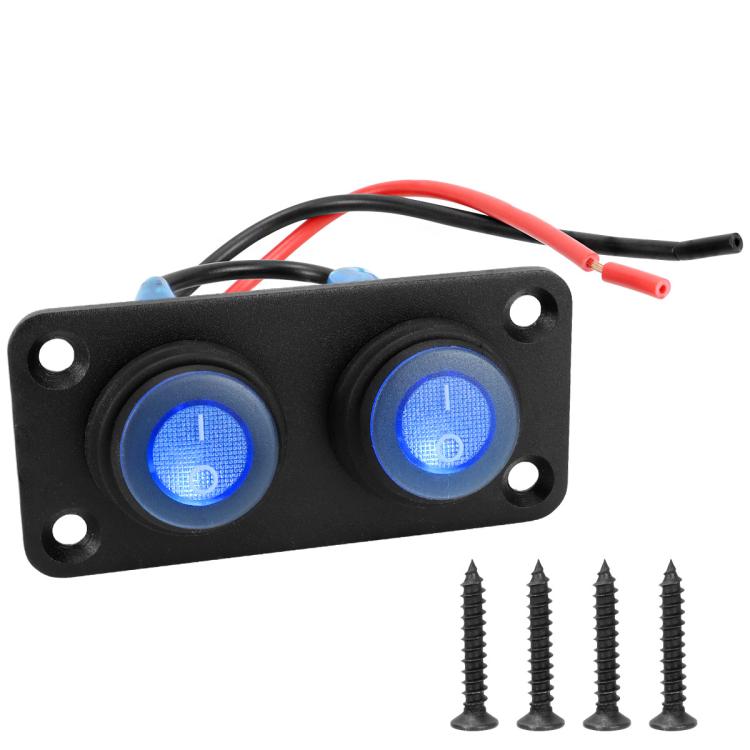 Round Waterproof Marine Panel Switch With LED Light, 1 Button Red, 2 Button Red, 3 Button Red, 4 Button Red, 5 Button Red, 6 Button Red, 1 Button Blue, 2 Button Blue, 3 Button Blue, 4 Button Blue, 5 Button Blue, 6 Button Blue, 1 Button Green           ...