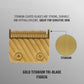 Gold titanium replacement clipper blades with tri-blade rows and two screw caps