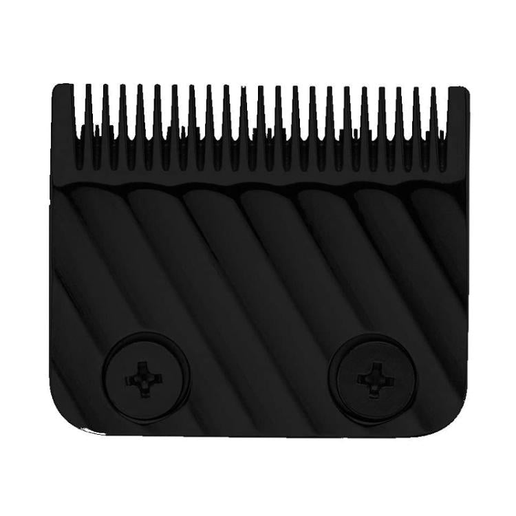 Black replacement 2-hole clipper blades with teeth and two screw posts