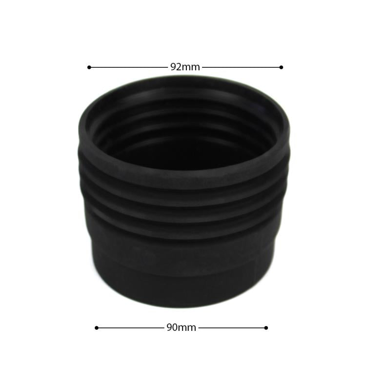 Black ribbed silicone hopper accessory, 92mm top and 90mm base size