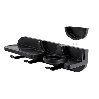 Wall-mount coffee tool holder with portafilter and tamper slots, black