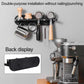 Wall-mount coffee tool holder with side hooks and storage cradles, black