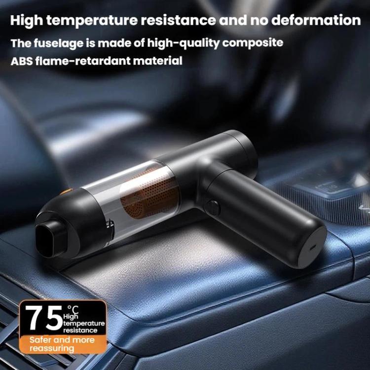 Handheld car vacuum cleaner nozzle attachment on a car seat surface