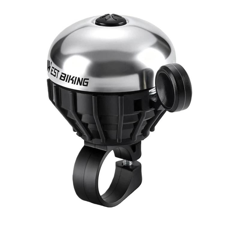 Silver bike thumb bell with round dome and side trigger paddle