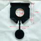Vacuum cleaner dust bag adapter and seal plate, black circular port on white bag.