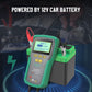 Brake fluid water content tester powered via battery leads, with LCD screen visible