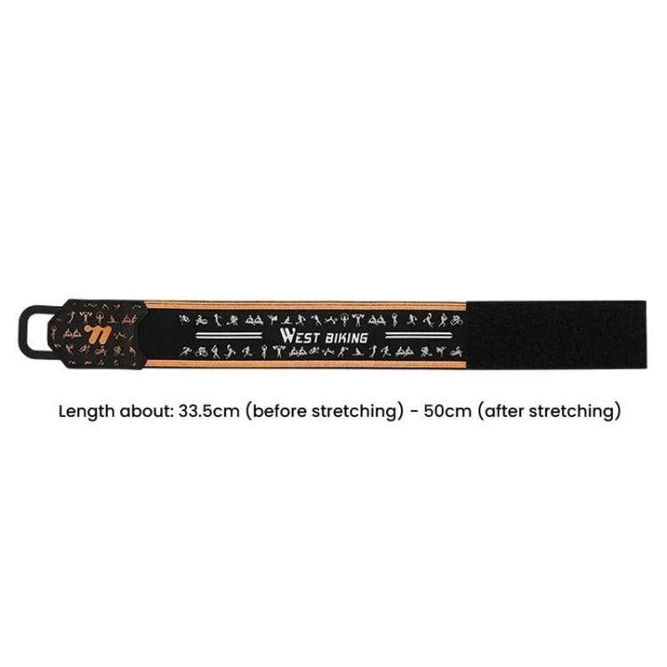 Flat reflective cycling pant strap band, black with orange trim and adjustable loop