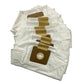 Stack of non-woven vacuum dust bags for Karcher VC2, white with brown filter ports.