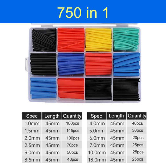 Thermoresistant Tube Heat Shrink Wrapping Kit, 164 in 1, 560 in 1, 750 in 1, 780 in 1, 800 in 1