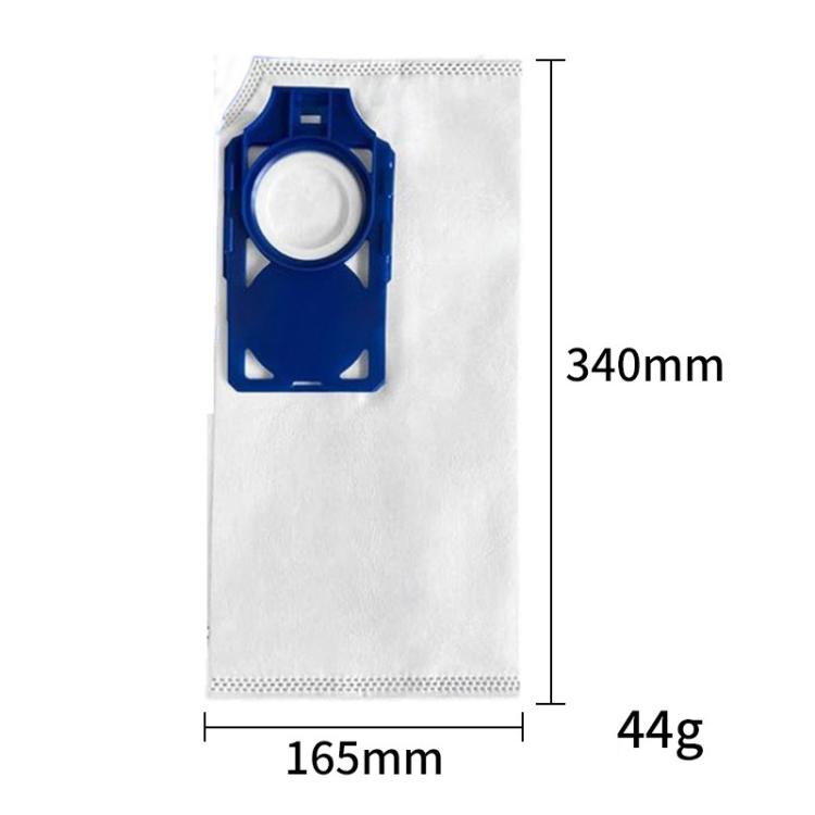 Non-woven vacuum dust bag with blue collar, 165x340mm size