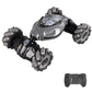 Gray stunt twist remote car with lights and black remote controller