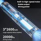 Black handheld cordless vacuum cleaner with internal blue motor airflow view