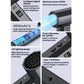 Cordless handheld blower fan with digital display, Type-C charging port, and speed buttons