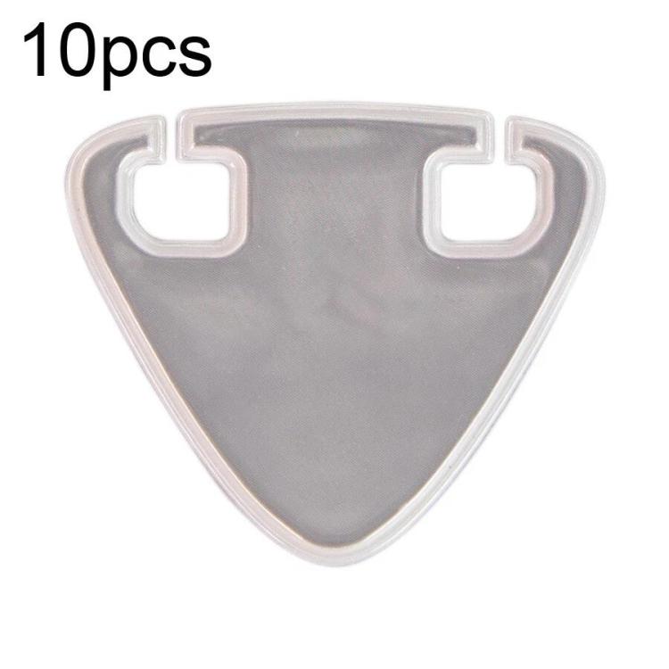 Triangular reflective bike sticker, silver-gray with two cutout tabs