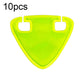 Triangular reflective bike sticker, neon yellow with two cutout tabs