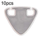 Triangular reflective bike sticker, silver-gray with two cutout tabs