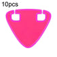 Triangular reflective bike sticker, bright pink with two cutout tabs