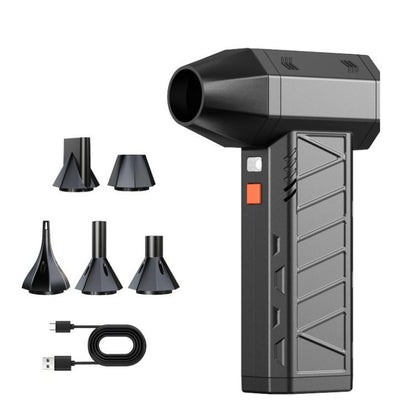 Handheld cordless vacuum blower with nozzle and snap-on attachment heads