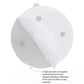 Round light silver adhesive door sign with mounting dots and adhesive backing tab.