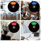 Round black adhesive door sign disc showing Out of Office, Do Not Disturb, In a Meeting, Please Knock.